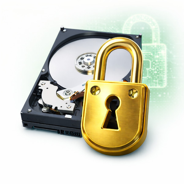 Disque dur protégé par un cadenas – sécurité des données